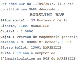 annonce legale sarl marseille